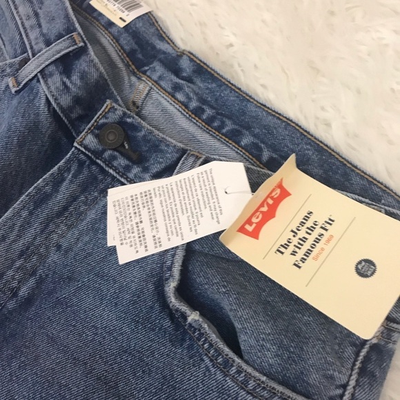 Levi's Orange Tab 505C Cropped Jeans Frayed Hem - Picture 5 of 8